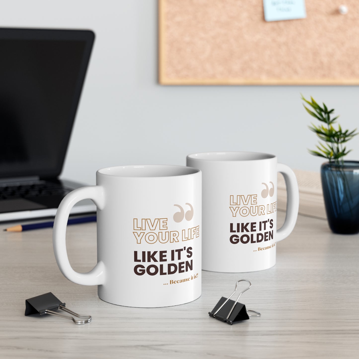 Ceramic Mug 11oz - Live Golden