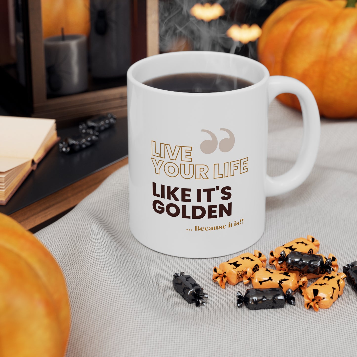 Ceramic Mug 11oz - Live Golden